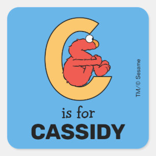 Adesivo Quadrado Elmo Alphabet   C Laranja