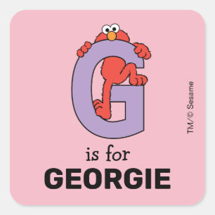 Adesivo Quadrado Elmo Alphabet   G Roxo
