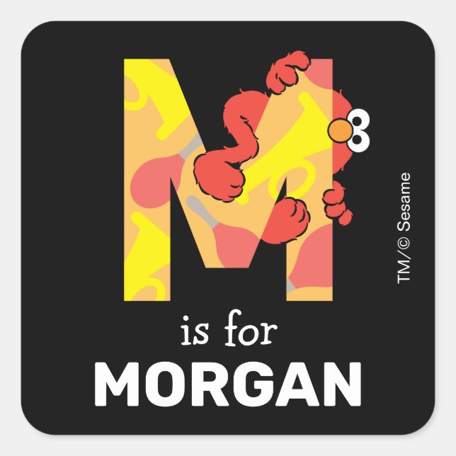 Adesivo Quadrado Elmo Alphabet | M Música (Frente)