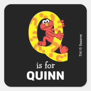 Adesivo Quadrado Elmo Alphabet Q Ponto de interrogação
