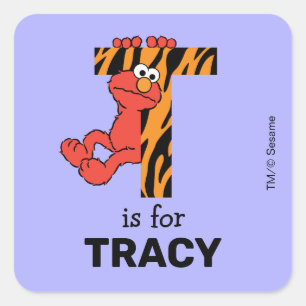 Adesivo Quadrado Elmo Alphabet Tigre T