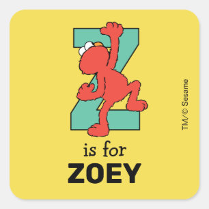 Adesivo Quadrado Elmo Alphabet   Z Teal