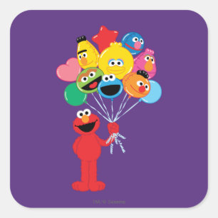 Adesivo Quadrado Elmo Balloons