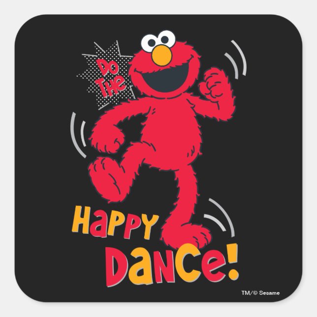 Adesivo Quadrado Elmo | Faça a Dança Feliz (Frente)