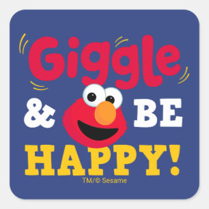 Adesivo Quadrado Elmo Ri e Fica Feliz
