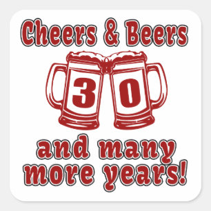 Adesivo Quadrado Elogios e cervejas 30 anos