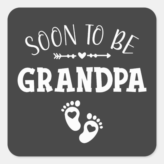 Adesivo Quadrado Em breve ser vovô promovido ao vovô (Frente)