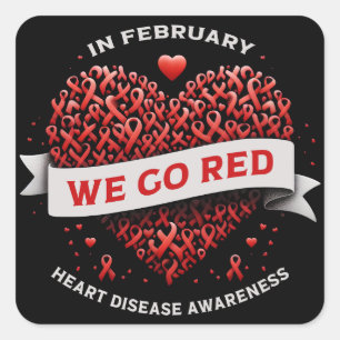 Adesivo Quadrado Em Fevereiro, Nós Somos Vermelhos Americanos Por D