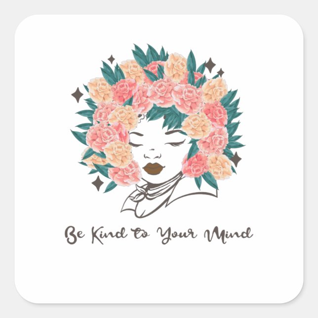 Adesivo Quadrado Em maio, Vestimos a Consciência Mental Verde (Frente)