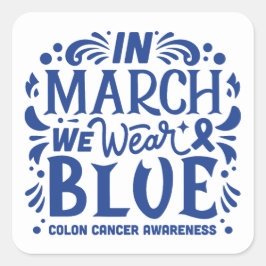 Adesivo Quadrado Em março vestimos o azul