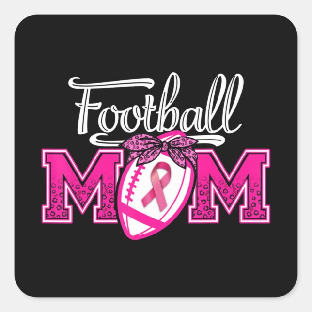 Adesivo Quadrado Em outubro Vestimos Futebol Rosa Cancer de mamas (Frente)