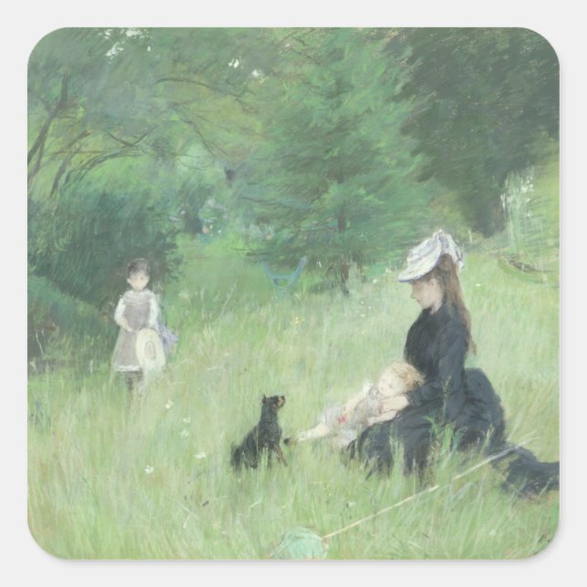 Adesivo Quadrado Em um parque, c.1874 (Frente)