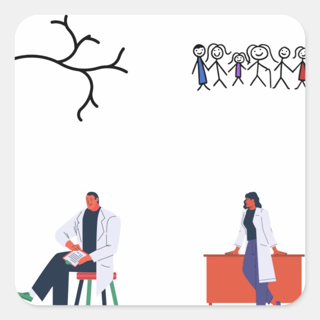 Adesivo Quadrado Embalagem adesiva de Enfermeira de Acesso Vascular (Frente)