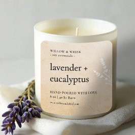 Adesivo Quadrado Embalagem Botânica para Velas de Artes Fabricadas