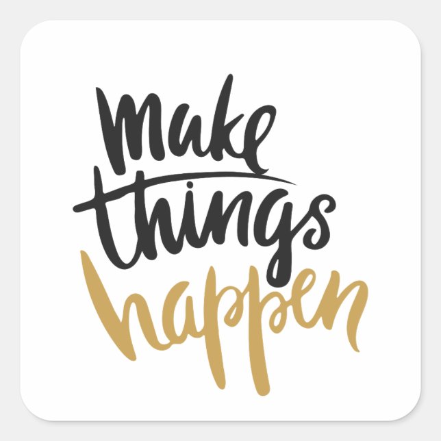 Adesivo Quadrado Embalagem de presente motivacional para presente d (Frente)