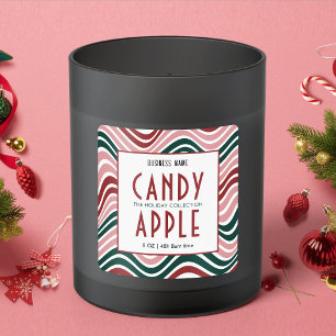 Adesivo Quadrado Embalagem de produto de Natal retroativo - Vermelh