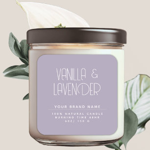 Adesivo Quadrado Embalagem de velas cosméticas minimalistas moderna