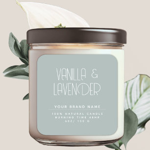 Adesivo Quadrado Embalagem de velas cosméticas minimalistas moderna
