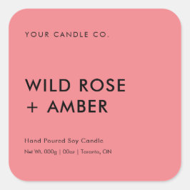 Adesivo Quadrado Embalagem Moderna Minimalista Elegante Rosa