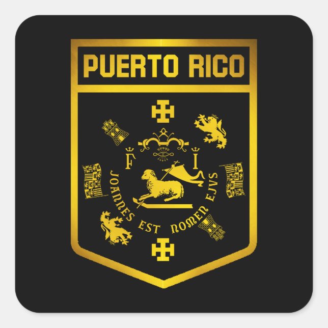 Adesivo Quadrado Emblem Porto Rico (Frente)