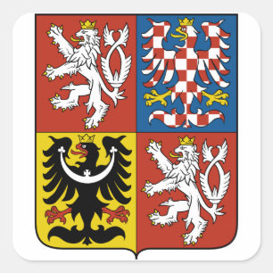 Adesivo Quadrado emblema czech
