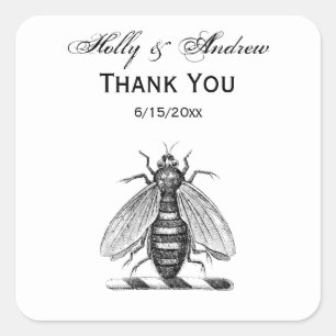 Adesivo Quadrado Emblema da Abelha Herádica de Pré-Disquete, Casaco