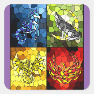 Adesivo Quadrado Emblema Da Academia Trefoil Das 4 Casas