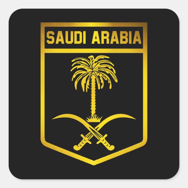 Adesivo Quadrado Emblema da Arábia Saudita (Frente)