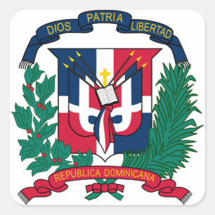 Adesivo Quadrado emblema da República Dominicana