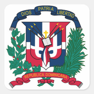 Adesivo Quadrado emblema da República Dominicana