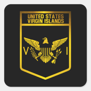 Adesivo Quadrado Emblema das Ilhas Virgens dos EUA