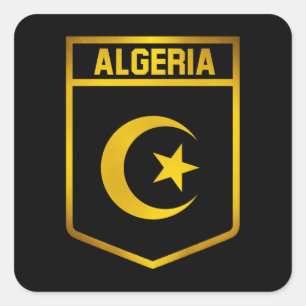 Adesivo Quadrado Emblema de Argélia