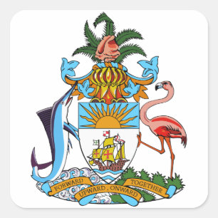 Adesivo Quadrado emblema de bahamas