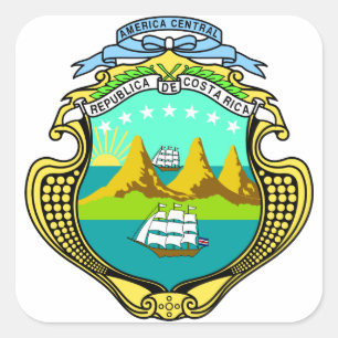 Adesivo Quadrado emblema de Costa-Rica
