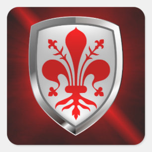 Adesivo Quadrado Emblema de Firenze Mettalic