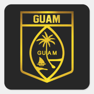 Adesivo Quadrado Emblema de Guam