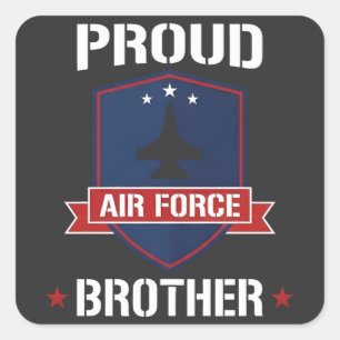 Adesivo Quadrado Emblema de Irmão Militar da Força Aérea Orgulhosa