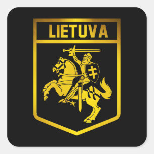 Adesivo Quadrado Emblema de Lietuva