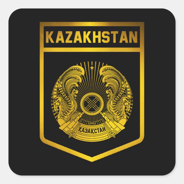 Adesivo Quadrado Emblema do Cazaquistão (Frente)