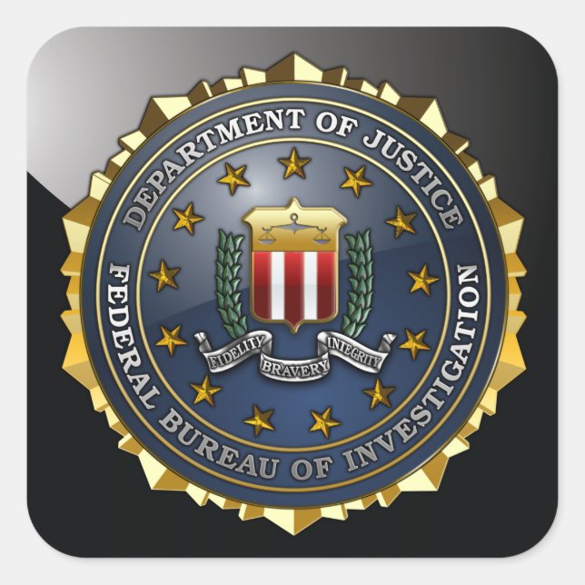 Adesivo Quadrado Emblema do FBI (Frente)