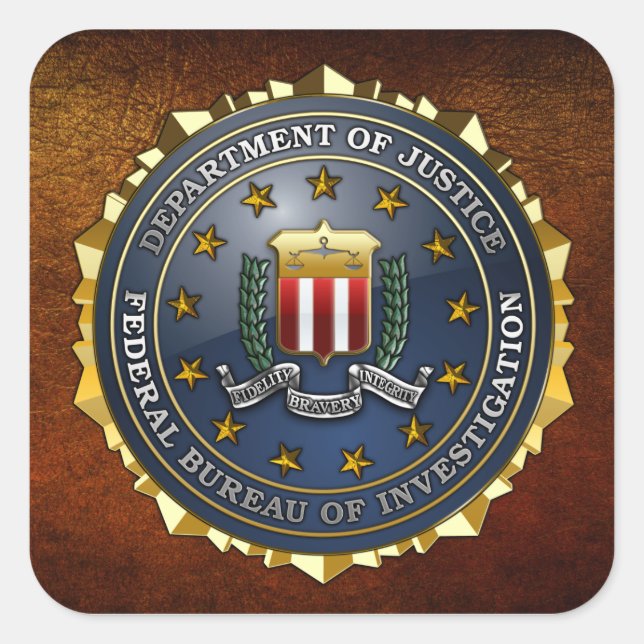 Adesivo Quadrado Emblema do FBI (Frente)