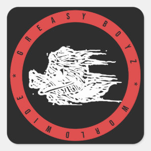 Adesivo Quadrado Emblema do Greasy Boyz Worldwide