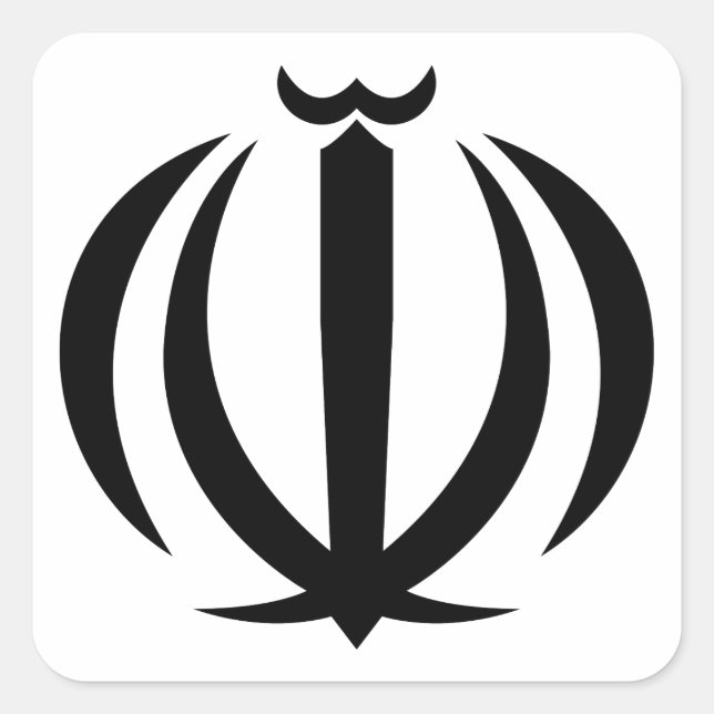 Adesivo Quadrado emblema do irã (Frente)