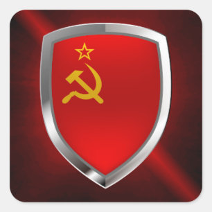 Adesivo Quadrado Emblema Metálico da União Soviética