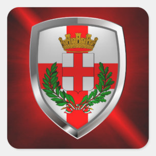 Adesivo Quadrado Emblema Metálico Milano