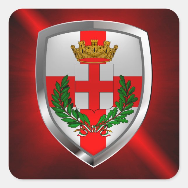 Adesivo Quadrado Emblema Metálico Milano (Frente)