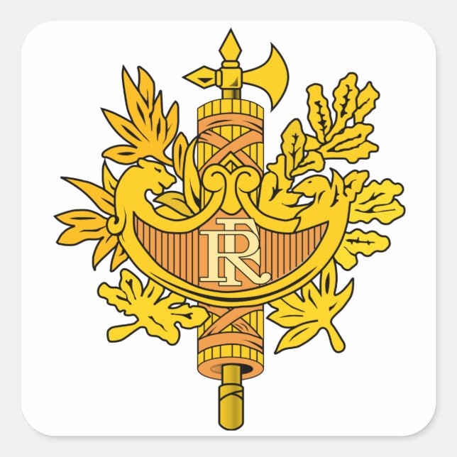 Adesivo Quadrado Emblema nacional da França (Frente)