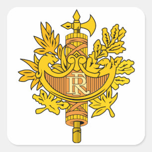 Adesivo Quadrado Emblema nacional de France