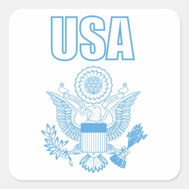 Adesivo Quadrado emblema nacional dos EUA (Frente)