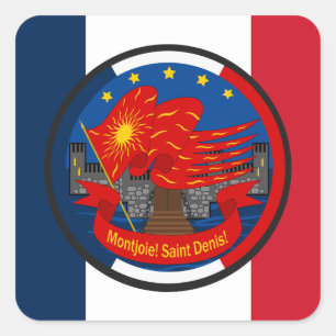 Adesivo Quadrado Emblema patriota Vive la France
